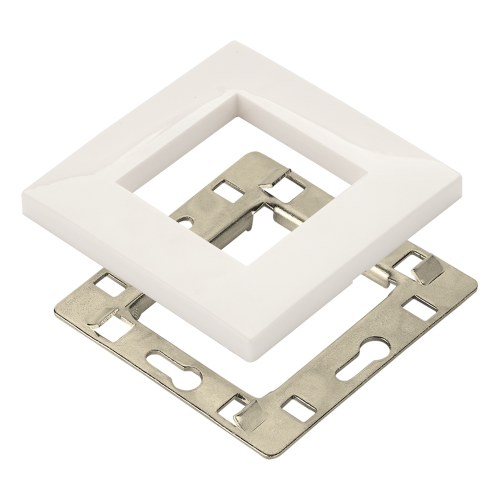 45х45 faceplate with mounting frame, white